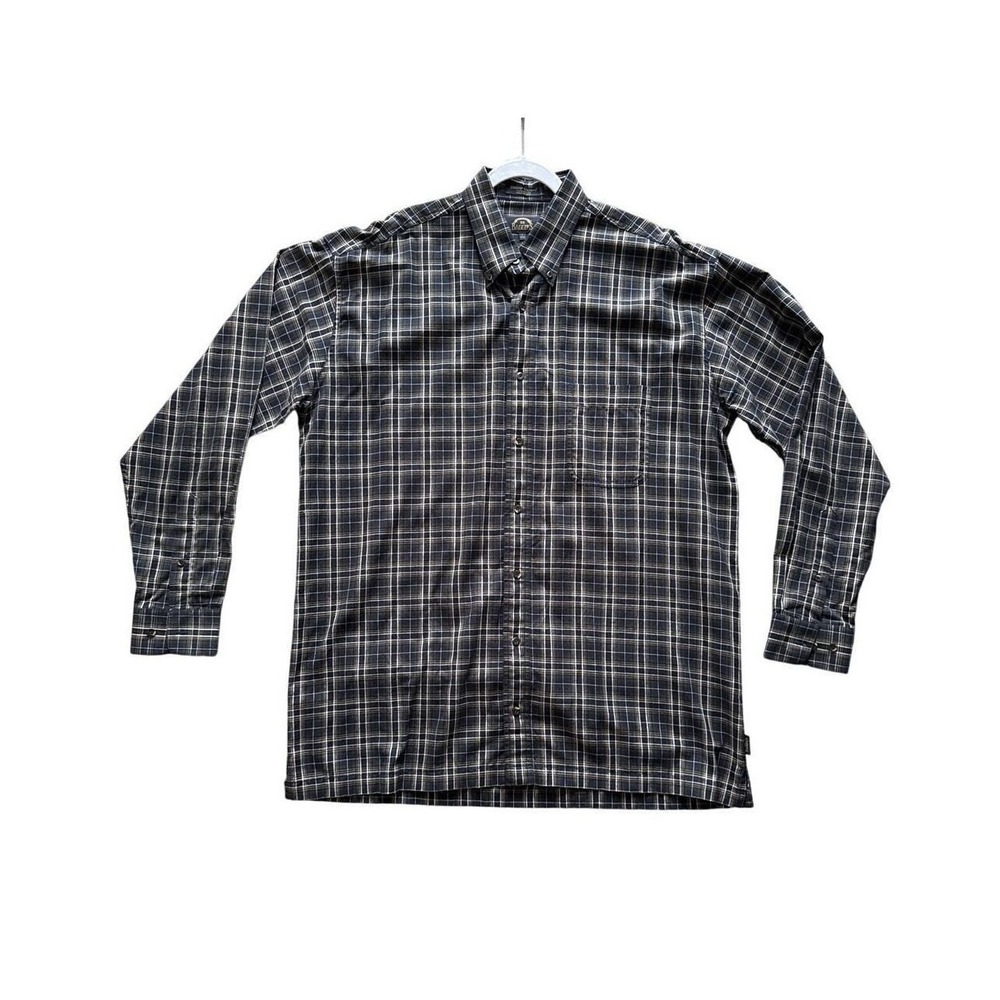 BD Baggies Men Classic Plaid Button Down Shirt L Tall Navy Green Blazer Oxford